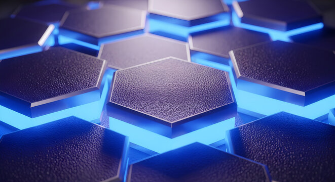 Futuristic Hexagon Grid: Hi-Tech Background for UI, Gaming, and Digital Design - Powered by Adobe
