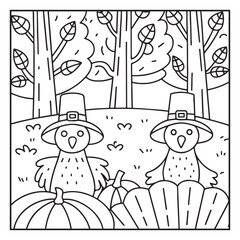 Thanksgiving Coloring Pages – Cute and Easy Holiday Designs with Turkeys, Pumpkins, Fall Leaves, and Harvest Scenes for Kids and Adults