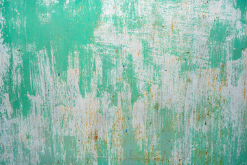 Old paint, metal sheet, structure, rust.