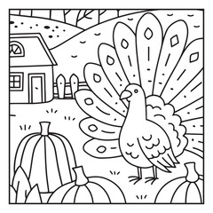 Thanksgiving Coloring Pages – Cute and Easy Holiday Designs with Turkeys, Pumpkins, Fall Leaves, and Harvest Scenes for Kids and Adults