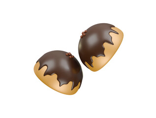 chocolate muffin icon 3d illustration render