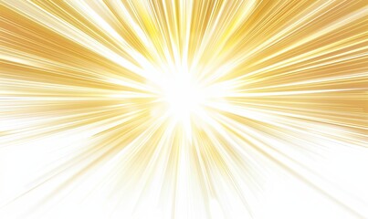 Abstract radial burst of golden light emanating from a bright white center against a white background