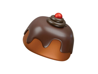 chocolate pinch cake icon 3d illustration render