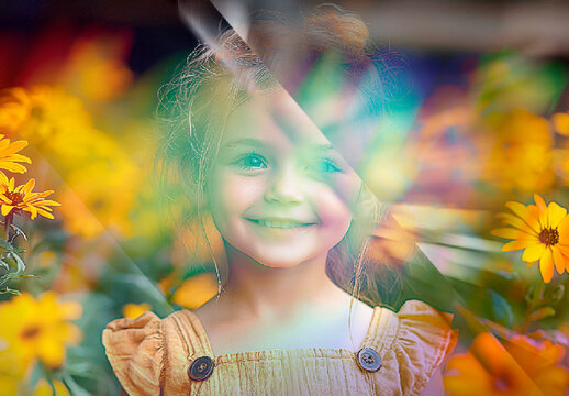 Yellow And Orange Prism Light Refraction Photo Effect