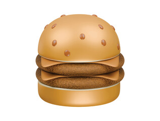 beef bouble cheese icon 3d illustration render