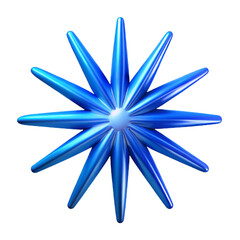A bright blue starburst shape with sharp points, isolated on a transparent background