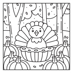 Thanksgiving Coloring Pages – Cute and Easy Holiday Designs with Turkeys, Pumpkins, Fall Leaves, and Harvest Scenes for Kids and Adults
