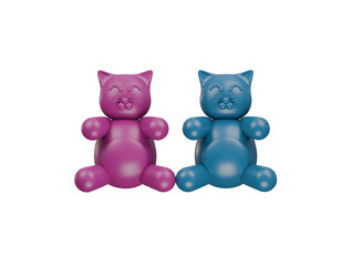gummy cat icon 3d illustration render