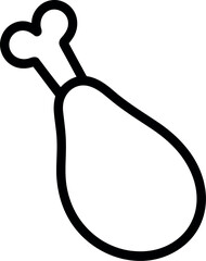 Simple chicken leg icon line art fresh food graphic vector