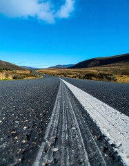 Open road through a landscape