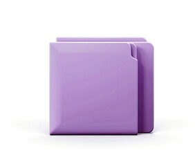 Two light purple, square files sit side-by-side against a white background, casting subtle shadows