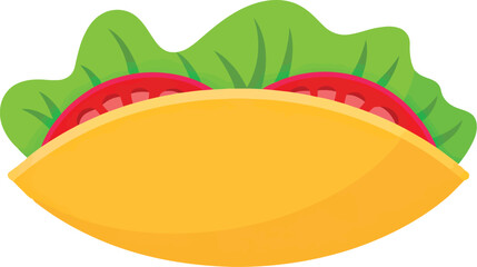 Delicious taco illustration fresh ingredients mexican food design vector