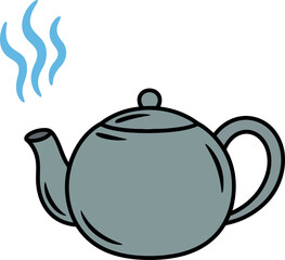 Steaming teapot illustration warm beverage comfort vector