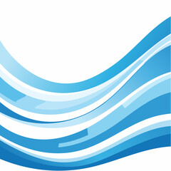 Klares Vektormuster mit blauen, geometrisch geformten Wellen