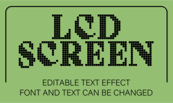 Retro LCD Screen Text Effect &ndash; Minimal Pixel Characters (Low-Bit Pager Inspired) for Illustrator