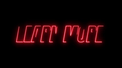 Red Neon Learn More Text  Motion Animation Background Loop - Powered by Adobe