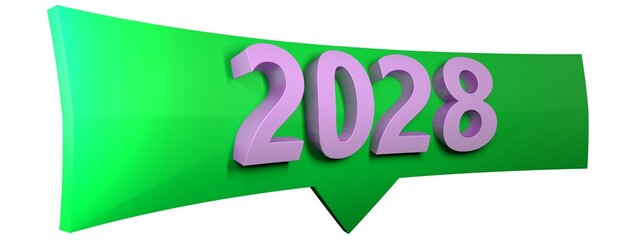 2028 arrow sign isolated on white background