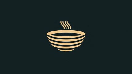 A logo design for a restaurant, featuring an abstract food icon and the restaurant name in modern typography.