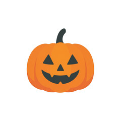 Flat icon of pumpkin jack-o-lantern. Isolated white background. Png format