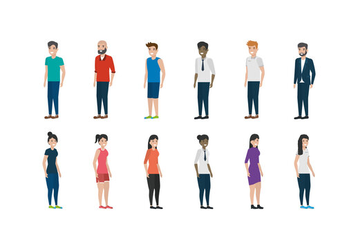 Colorful People Lifestyle Illustrations Set