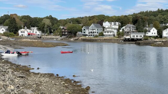 Tidal Inlet & Coastal Dwellings, Boothbay Harbor, Maine
