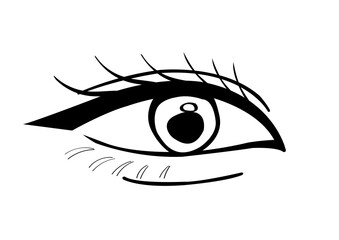 Eye drawing, eye illustration, black and white sketch illustration, simple eye illustration, simple illustration, simple background