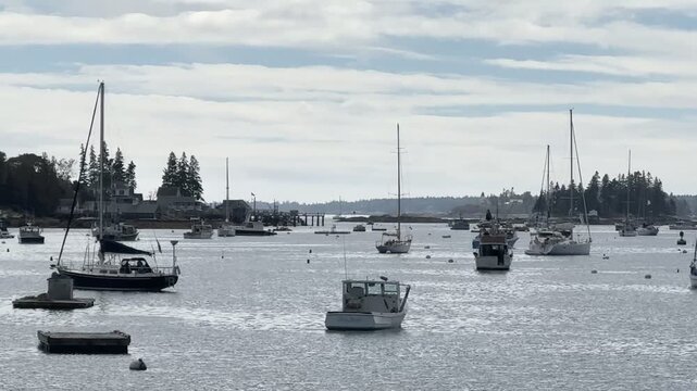 Boats in the Harbor, Boothbay Harbor, Maine Coast