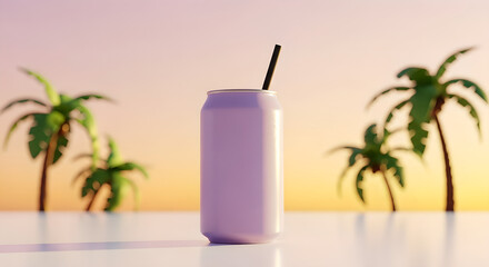 Tropical Drink Can: Summer Vibes for Branding and Design