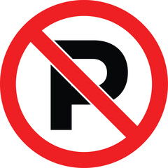No parking sign isolated on white background