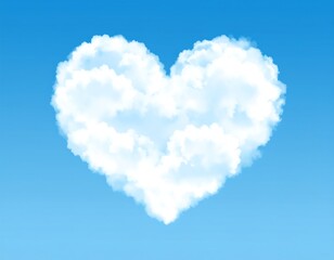 Heart-shaped cloud against a vivid blue sky