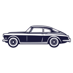 Obraz premium Elegant Classic Car Silhouette Vector Illustration Automotive Design for Print and Digital Projects Retro Vehicle Graphic
