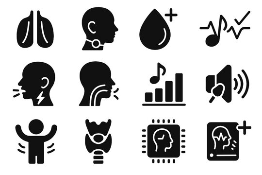 Icon indicator hydration ai voice vector module larynx therapy health detector chart