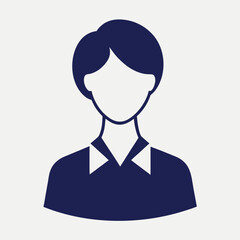 Minimalist flat design illustration of a person in profile