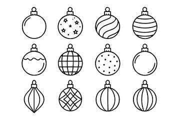 Frosted ribbed bauble icon festive ball baubles transparent icons ornament vector glass