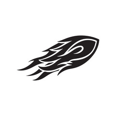 Obraz premium Black Winged Tribal Art Design on White Background