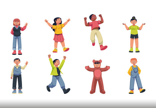 Colorful Down Syndrome Awareness Illustration Set