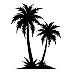 Fototapeta premium Minimalist silhouette illustration of two palm trees