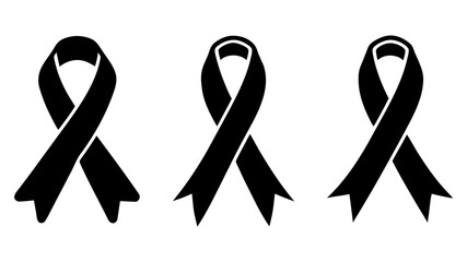 Black Ribbon Awareness Graphic for Support and Remembrance