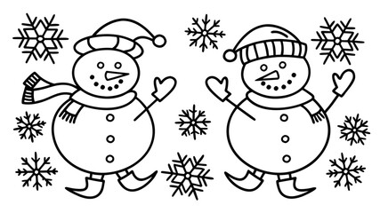 Snowman Christmas Winter Holiday Illustration Vector