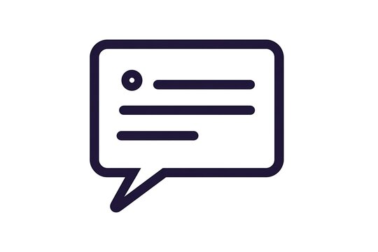 A Simple, Clean, and Modern Design of a Speech Bubble or Chat Box Icon Representing Communication.