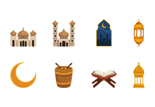 Colorful Muharram IslamCelebration Illustration Set