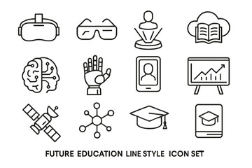 Education ar vector cloud network future icons icon satellite hologram hand digital