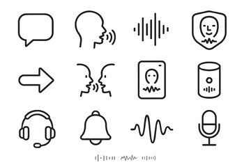 Voice bubble icon head talking vector chart bell microphone headset interaction