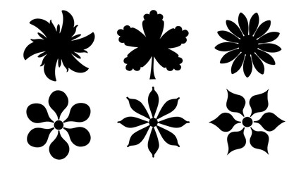 Floral Silhouette Collection Diverse Botanical Shapes and Designs