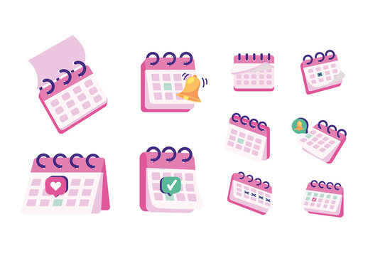 Pink And Fuschia Planner Organizer Reminder Calendar Set