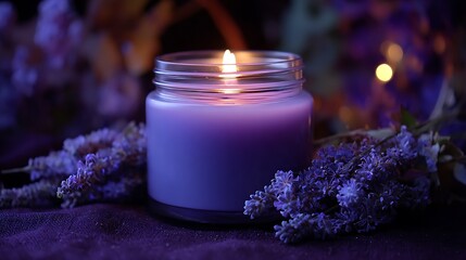 lavender bath salt and candles