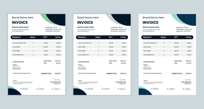 Creative Invoice Design for your business | Printable invoice design template