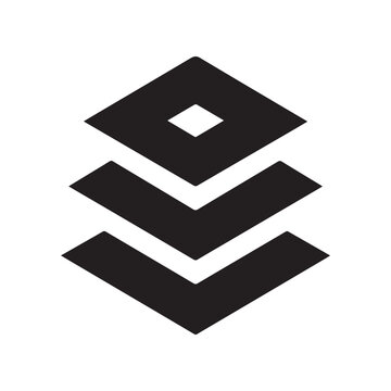 Three Black Geometric Shapes Arranged Vertically Over White Background