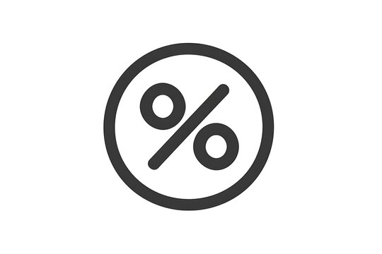 A Simple and Clean Percentage Symbol Icon Design for Digital Use in Websites and Applications.
