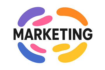 Obraz premium Marketing concept with colorful abstract shapes in modern style 